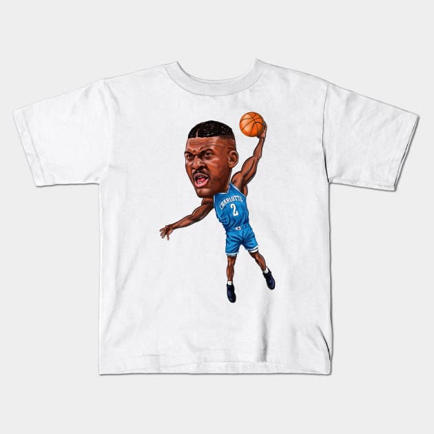 Larry Johnson Caricature Kids T-Shirt by tabslabred